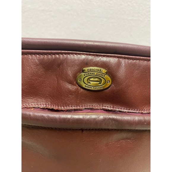 Etienne Aigner‎ Burgundy Leather Shoulder Bag Crossbody Vintage Handcrafted - Picture 2 of 7